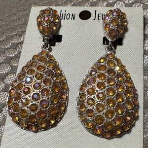 Vintage Sparkling iridescent and Silver Earrings